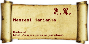 Meszesi Marianna névjegykártya